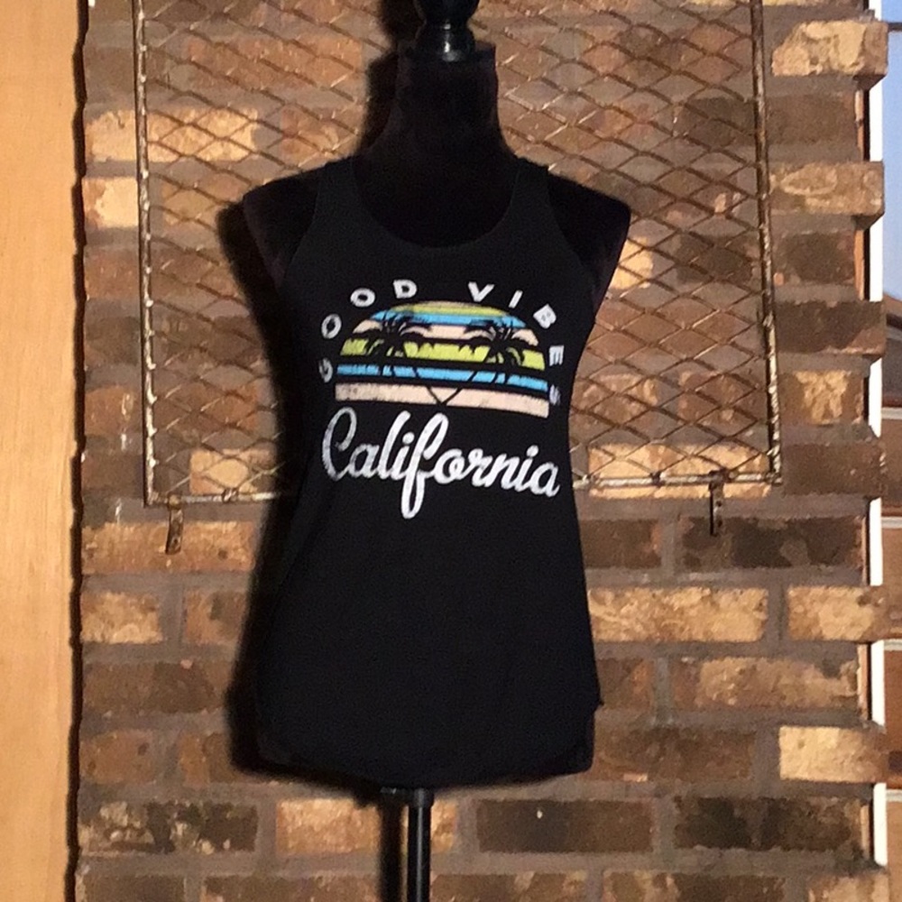 Cold Crush racer back tank top black Good Vibes California S